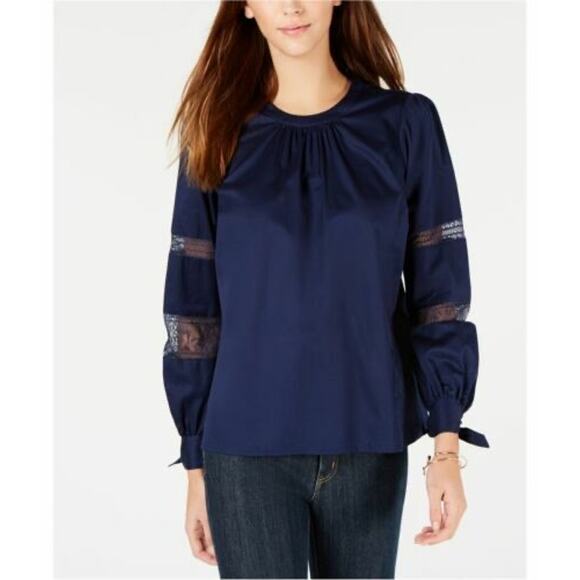 Micheal Kors True Navy Blouse NWT Size XL - Picture 1 of 6